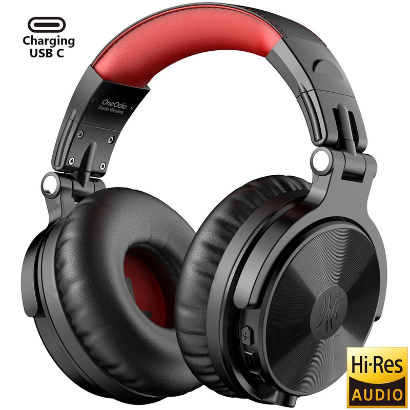 Oneodio Pro C Wireless Bluetooth 5.2 Headphones Over Ear With Microphone Hi-Res Audio Wired&Wireless Headset 110h Playtime AAC