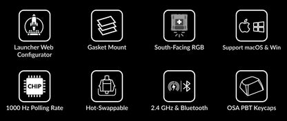 Keychron V1 Max ISO Layout Collection QMK Wireless Custom Mechanical Keyboard 2.4 GHz & Bluetooth RGB Backlit Hot-Swappable