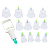12Pcs Vacuum Cupping Sets with Pumping Gun Suction Cups Back Massage Body Cup Detox Anti Cellulite Cans Healthy Care Jars