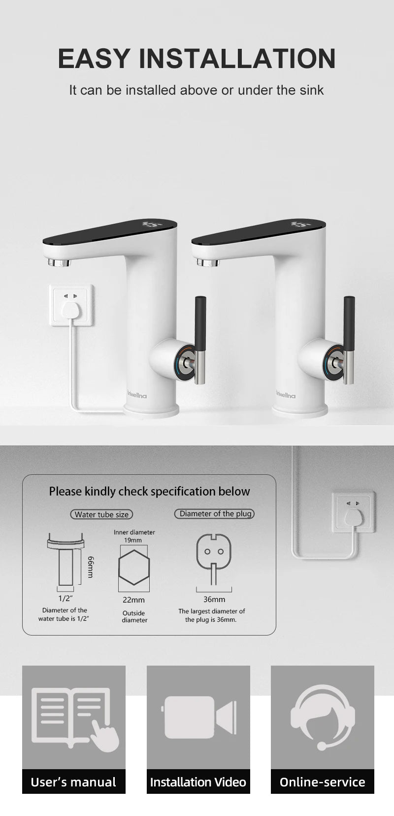 Briwellna Electric Water Heater 220V Kitchen Faucet Tankless Geysers Faucet Heater Heating Tap Instantaneous Heaters Robinet