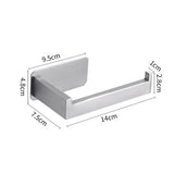 Portarrollos de papel higiénico autoadhesivo de acero inoxidable para baño, acabado negro, fácil instalación con tornillo