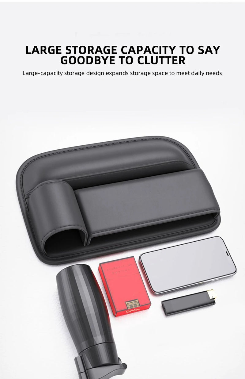 Universal Car Seat Gap Organizer Storage Box Multifunction Leather Crevice Side Storage Pocket Wallet Keys Card with Cup Holder