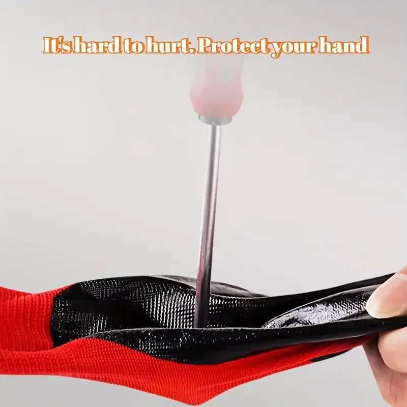 Multi functional work gloves, rubber coating, durable and safe grip, suitable for gardening and mechanical workers