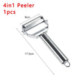 4in1 Vegetable Peeler Stainless Steel Melon Planer Multiple-Function Double-Head Peeler Household Kitchen Cucumber Slicer Tool