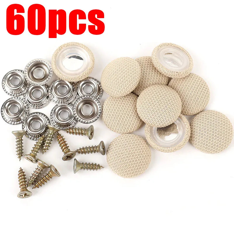 30/60Pcs Car Interior Roof Buckles Headliner Ceiling Cloth Fixing Screw Care Fabric Buckle Rivets Retainer Cap Repair Automotive