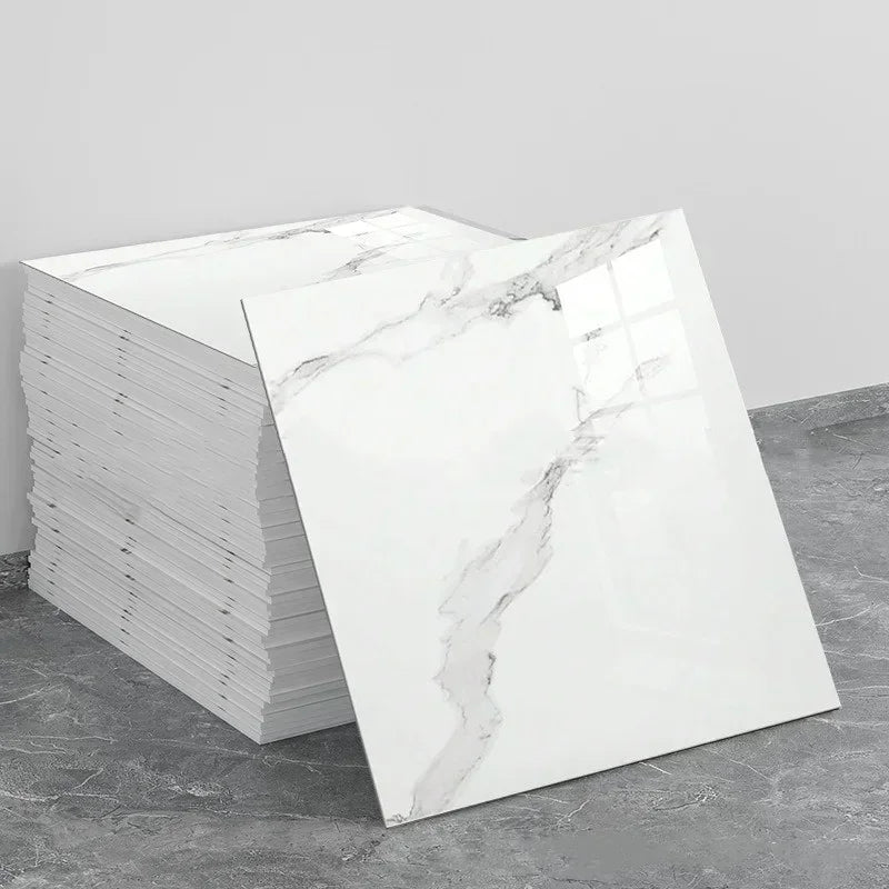 Aluminum Foil Bottom Imitation Tile Wall Stickers Kitchen Bathroom Decor Damp Proof Marble Pattern Foam Self-adhesive Wallpaper