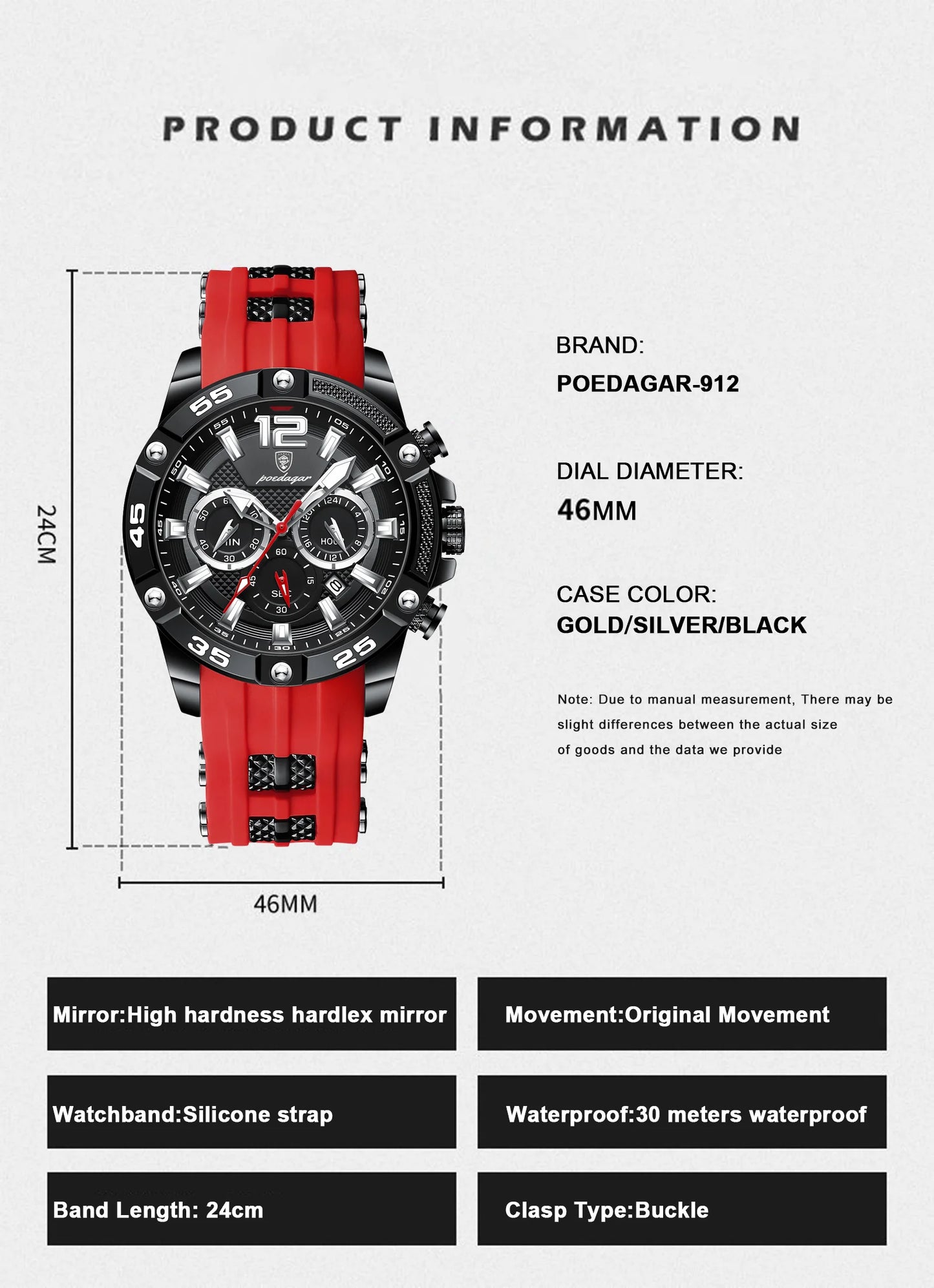 POEDAGAR Luxury Casual Men Watch Waterproof Luminous Chronograph Date Man Wristwatch High Quality Military Quartz Men's Watches