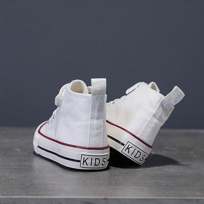 Lilo And Stitch Children's Canvas Shoes For Girls Boys White High Top Shoes Disney Kids Sneakers Casual Tennis Shoes 25-37 Size