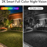 Security Cameras Wireless Outdoor, 2K Battery Powered WiFi Camera AI Motion Siren Spotlight, Color Night Vision, IP66 Waterproof