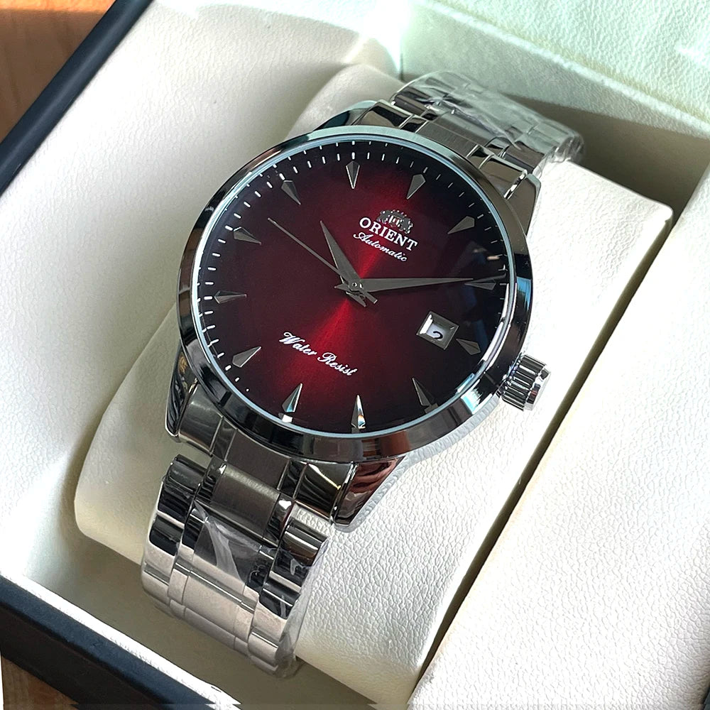 Orient Automatic Men's Watch, Black Dial Stainless Steel Band, Water Resistant Classic Business Wristwatch with Date Display