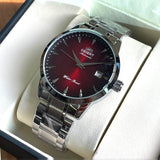 Orient Automatic Men's Watch, Black Dial Stainless Steel Band, Water Resistant Classic Business Wristwatch with Date Display