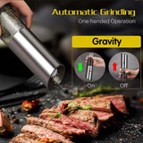 Molinillo de sal y pimienta eléctrico, molinillo de pimienta eléctrico recargable por USB, máquina automática de acero para especias, herramienta de cocina