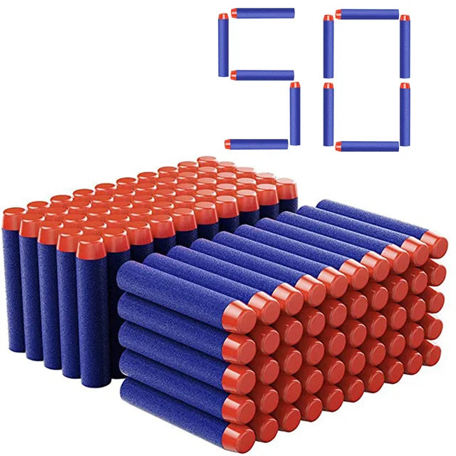 TISNERF 1000-50pcs Blue Solid Round Head Balls 7.2cm for Nerf Series Blasters Refill Darts Kids Toy Gun Accessories 