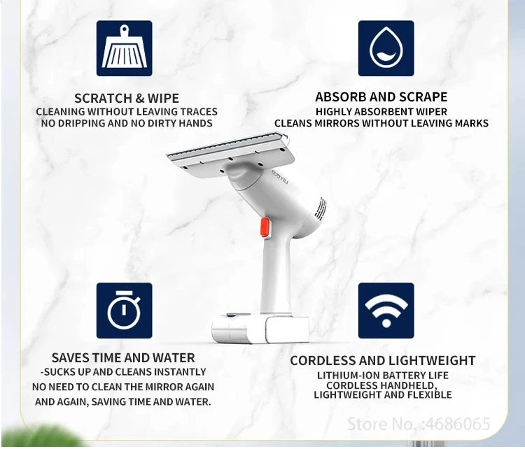 Electric Window Cleaner For Home Wireless Glass Cleaning Machine Kitchen Bathroom Cleaning Tools Car Windshield Mirror Wiper