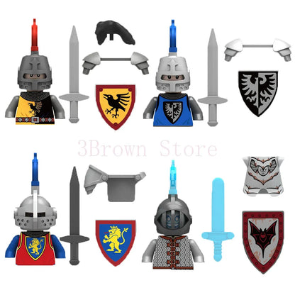 MOC Medieval Building Blocks Castle Knight Western Cowboy Historical Army Cavalry Horse Soldier Gun Kid Toy Gift Brick DIY S040