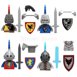 MOC Medieval Building Blocks Castle Knight Western Cowboy Historical Army Cavalry Horse Soldier Gun Kid Toy Gift Brick DIY S040