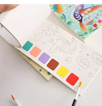 20 Sheets Portable Children Watercolor Painting Book Paint with Water Kids Gouache Graffiti Picture Coloring Drawing Toys Gifts