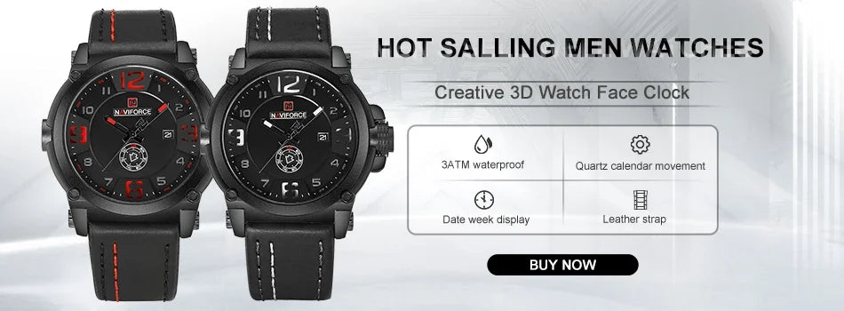 NAVIFORCE Brand Fashion Men's Watch Waterproof Luxury Luminous Male Calendar Quartz Wristwatch Relogio Masculino 2024 New Arrival