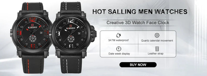 NAVIFORCE Brand Fashion Men Watch Waterproof Luxury Luminous Male Calendar Quartz Wristwatch Relogio Masculino 2024 New Arrival