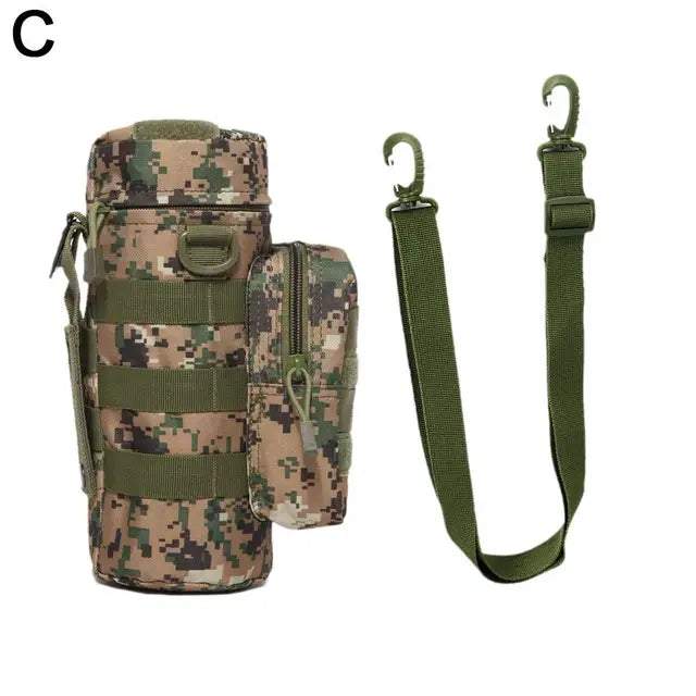 Molle Water Bottle Holder Bag, Transportador de hidratação, Bolsa de chaleira com alça, cabe até 32 oz, apto para caminhadas, pesca