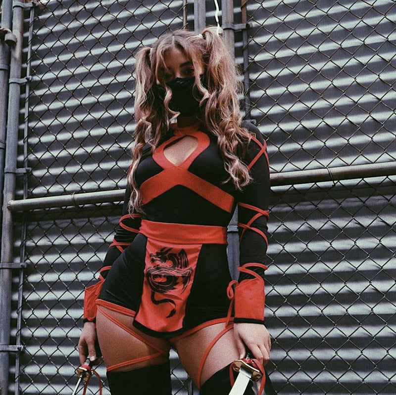 Ninja Cosplay Anime Halloween Costume for Women Adult Cosplay Dragon Ninja Warrior Costume