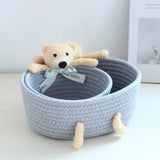 cartoon style weave sundries Storage Baskets household cosmetic hairpin Organize deposit container child toy classification case