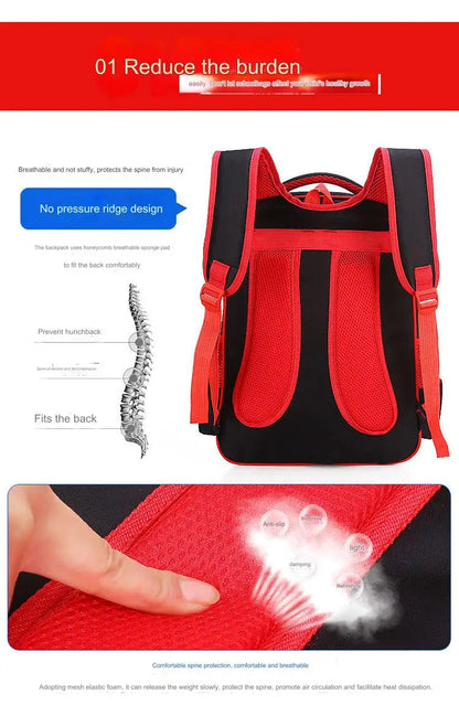 3D five-pointed star children's backpack, nylon waterproof fabric, light-weight children's backpack