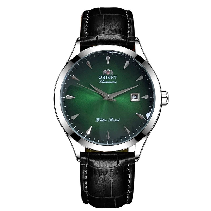 Orient Automatic Men's Watch, Black Dial Stainless Steel Band, Water Resistant Classic Business Wristwatch with Date Display