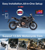 5" Portable Motorcycle Navigation GPS Wireless Carplay&Android Auto Moto Monitor IPX7 Waterproof Display Dual Bluetooth 5.0
