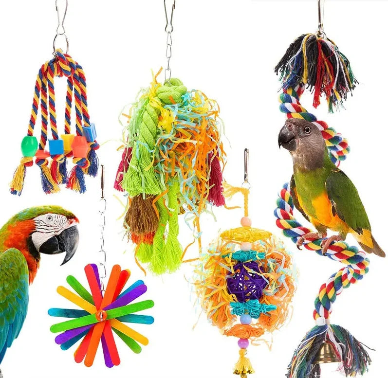 Parrot Toy Set, Bird Supplies, Bird Supplies, Ferrules, Bird Toy Combination Set
