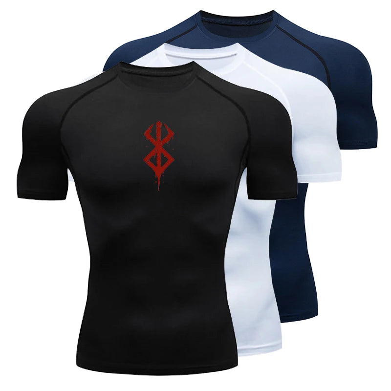 Camiseta deportiva de verano de secado rápido para hombre, camiseta de compresión de manga corta de segunda piel para gimnasio, entrenamiento, fitness, correr, ropa para hombre
