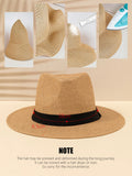 Hat, male, summer vacation, beach hat, English style, wide-brimmed sun hat, sun-shading hat, Panama straw hat, female