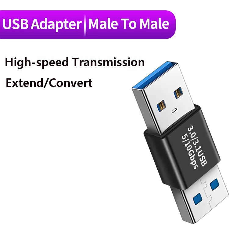 Conector USB 3.0, adaptador USB a USB de 5 Gbps Gen1, macho a macho, hembra, convertidor USB, cable extensor para SSD y HDD, enchufe de extensión USB 3.0.