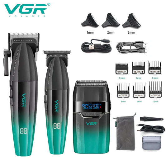 VGR Hair Trimmer Professional Barber Cordless Clipper Electric Hair Cutting Machine Metal Hair Trimmer for Men V-003 V-906 V-308
