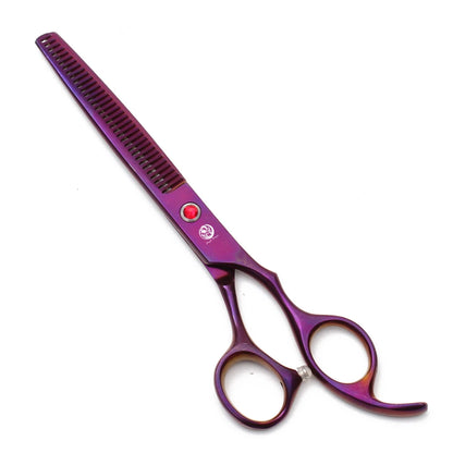 Tijeras de peluquería canina Purple Dragon de 6,5" y 7" de acero inoxidable, curvadas hacia arriba, profesionales para mascotas, tijeras de entresacar, Z3002