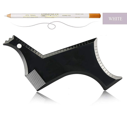 Men Beard Styling Template Stencil Beard Comb Fits All-In-One Beard Shaping Tool Barber Supplies Professional Beard Accessories