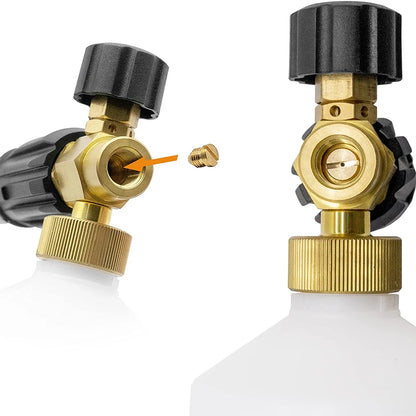 Boquilla de repuesto de latón para cañón de espuma de nieve con núcleo de cobre de 0,9 mm a 1,4 mm, rosca para pistola pulverizadora de espuma de alta presión.
