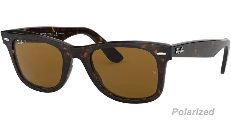Original RayBan Classic RB2140 2140F WAYFARER Square Sunglasses with Glass Lenses, Glossy Frame, UV Protection, and Premium Eyewear in Box