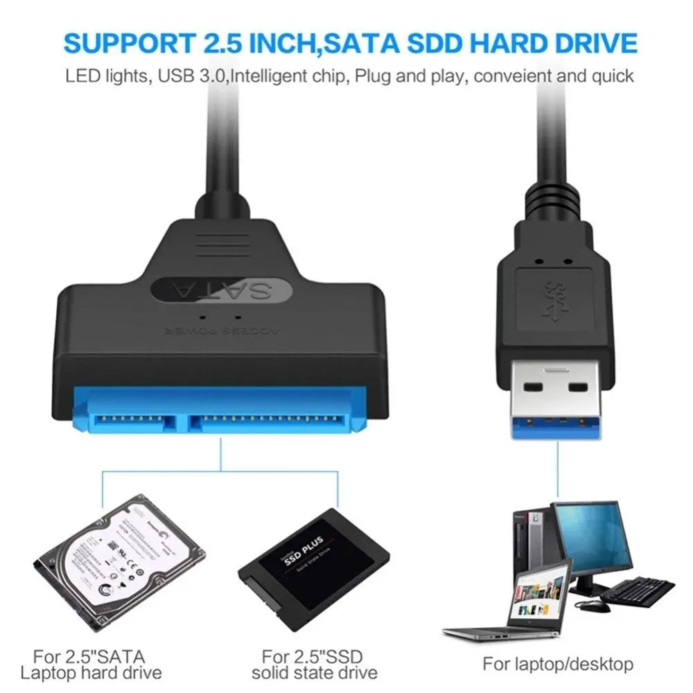 2.5 Inch Hard Disk Adapter Cable USB Easy Drive Cable Hard Drive Easy Drive Line SATA 22 Pin String Oral Line