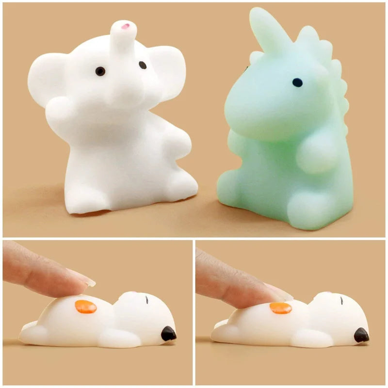 50-5 piezas de Mochi Squishies Kawaii Anima, juguetes blandos para niños, pelota antiestrés, regalos de fiesta, juguetes para aliviar el estrés en cumpleaños 