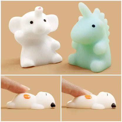 50-5 piezas de Mochi Squishies Kawaii Anima, juguetes blandos para niños, pelota antiestrés, regalos de fiesta, juguetes para aliviar el estrés en cumpleaños 