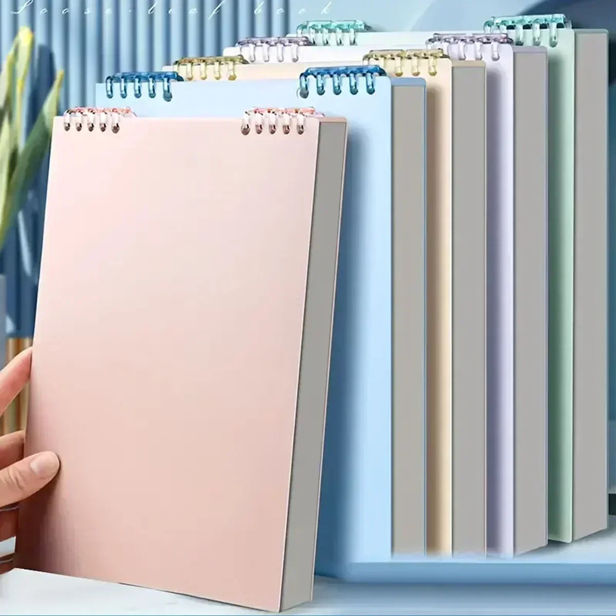 Cuaderno A5 de 60 hojas gruesas con encuadernación en espiral, hojas sueltas con líneas, para estudiantes, escuela, oficina, papelería.