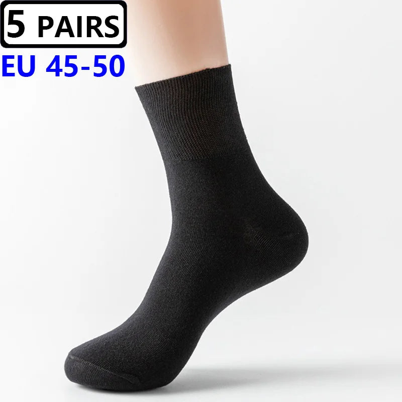 5 Pairs Plus Size EUR 45-50 Prevent Varicose Veins Socks Mens Diabetics Patients Cotton Loose Mouth Sock Man Women Comfort Meias