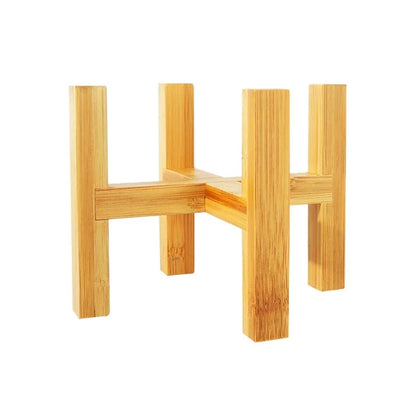 Soporte de madera de cuatro patas para macetas de plantas y suculentas, base de exhibición, estante de decoración para el hogar, jardín y patio