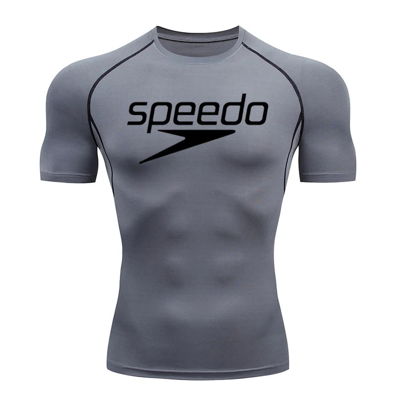 Camiseta de compresión para correr para hombre, camisetas con estampado de velocidad, ropa deportiva de gimnasio de secado rápido para hombre, camiseta Rashguard MMA para hombre 
