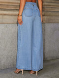 Streetwear Denim 2 Piece Sets Women Outfit Summer Clothes Women 2025 Sleeveless Vest Top Wide Leg Pants Sets Jeans Two Piece Set