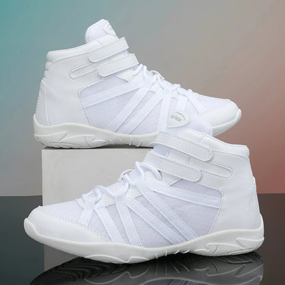 BAXINIER - Zapatillas blancas altas de animadora para niñas, ligeras, para competición juvenil, para entrenamiento de baile y tenis