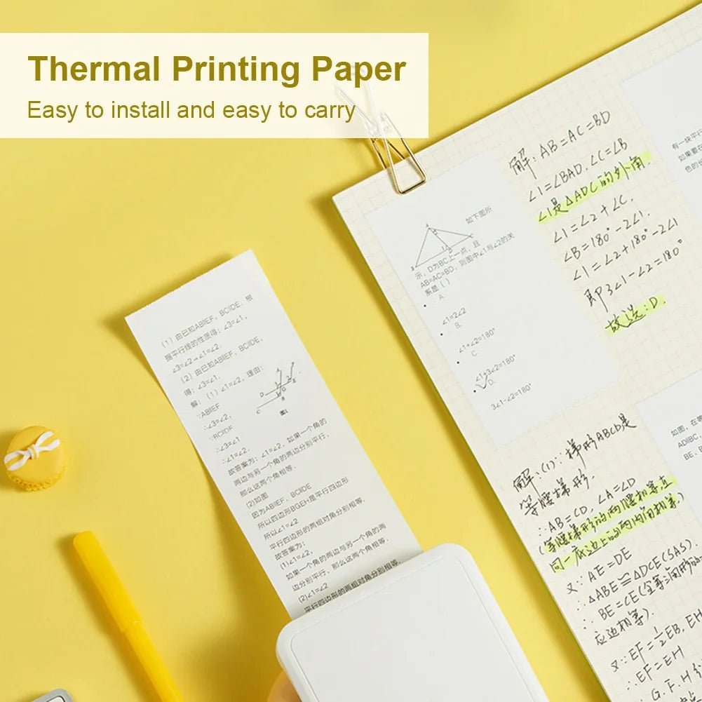 5/10 rollos de papel térmico para cámara, impresión blanca para niños, pulpa de madera, impresión instantánea, papel de liar para niños, accesorio para miniimpresora