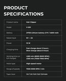 VGR 001 977 new hair trimming set high-end men's hair clipper intelligent digital display electric carving and whitening trimmer