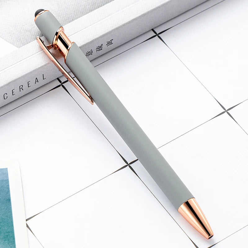 20-200 Pens Wholesale Metal Ballpoint Pen Touch Screen Pen Office School Advertising Pen Custom Logo Text Laser Engraving